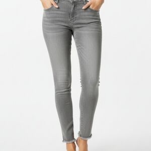 Zara Gray Washed Skinny Women's Jeans Raw Hem Sz 6
